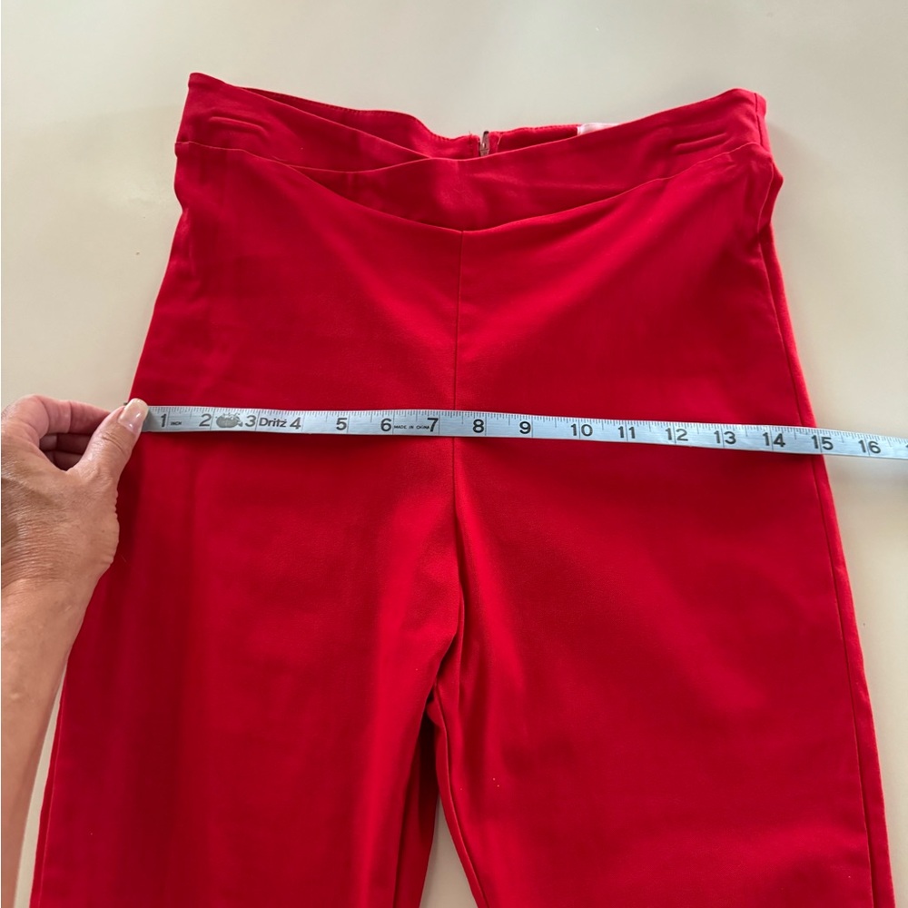 NWT Bettie Page Red Capris Peddle Pushers - Picture 6 of 7